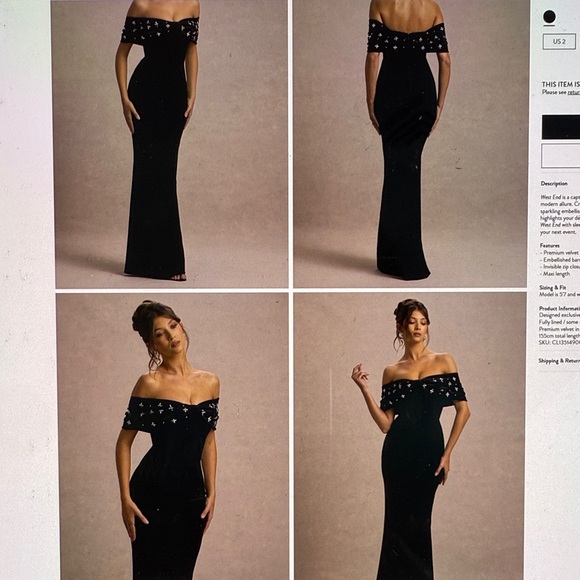 Club L London WEST END Embellished Bardot Gown - Picture 5 of 5